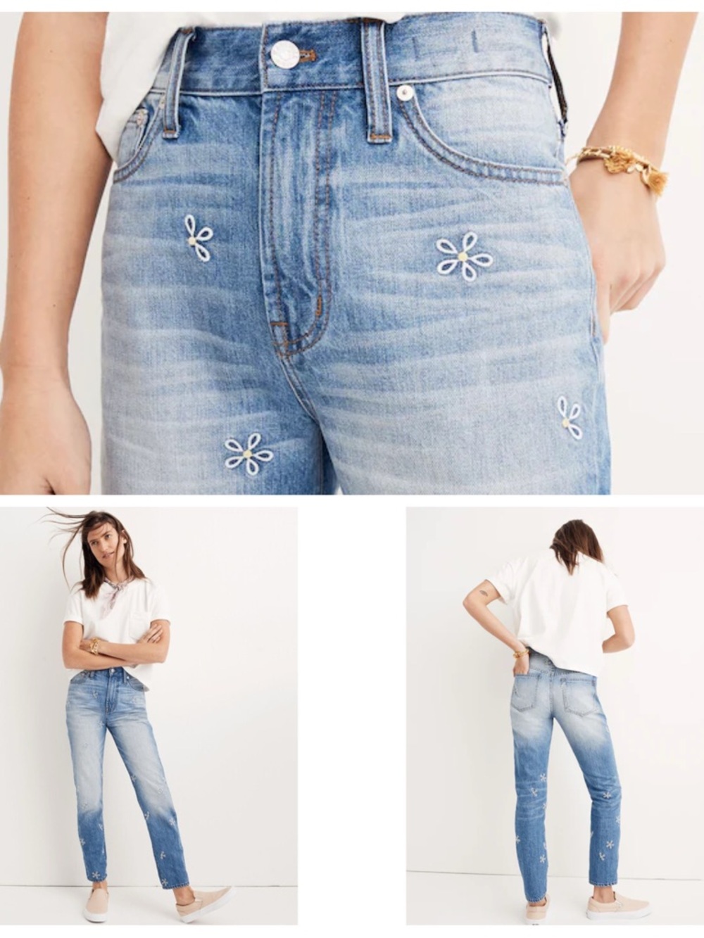Madewell Jeans Women’s 24 Blue Embroidered The Perfect Summer Jean LIKE NEW!